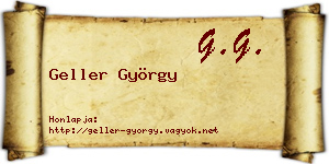 Geller György névjegykártya